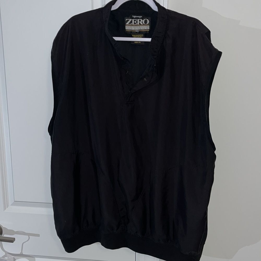 Black ZR Zero Restriction Pullover Lightweight Wind Golf Vest XXL